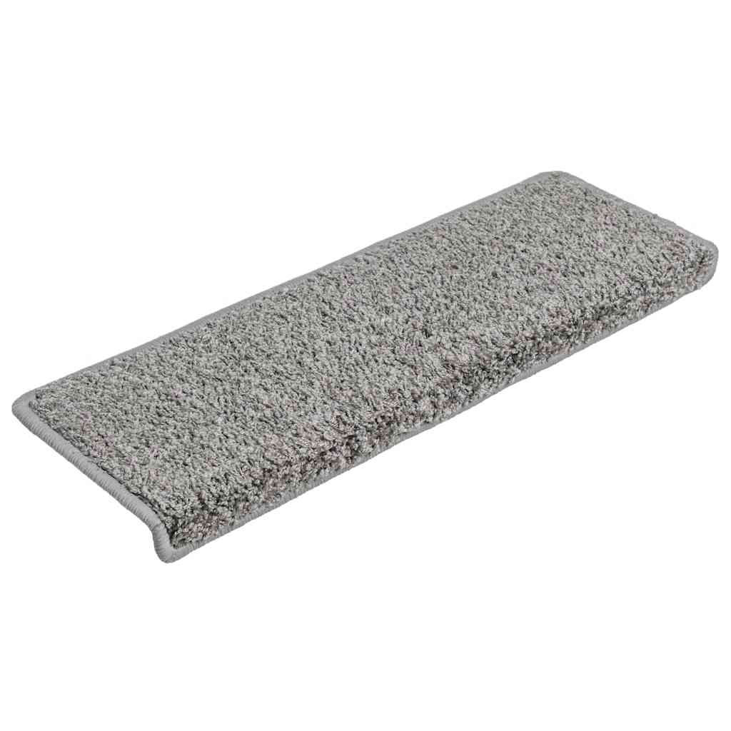 Stufenmatten 15 Stk. 65x21x4 cm Grau Rechteckiger Rand