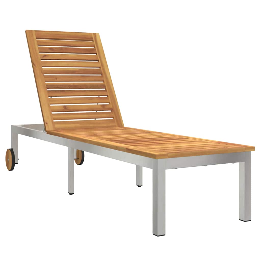 Liege 3 pcs Braun Massives Akazienholz und Edelstahl