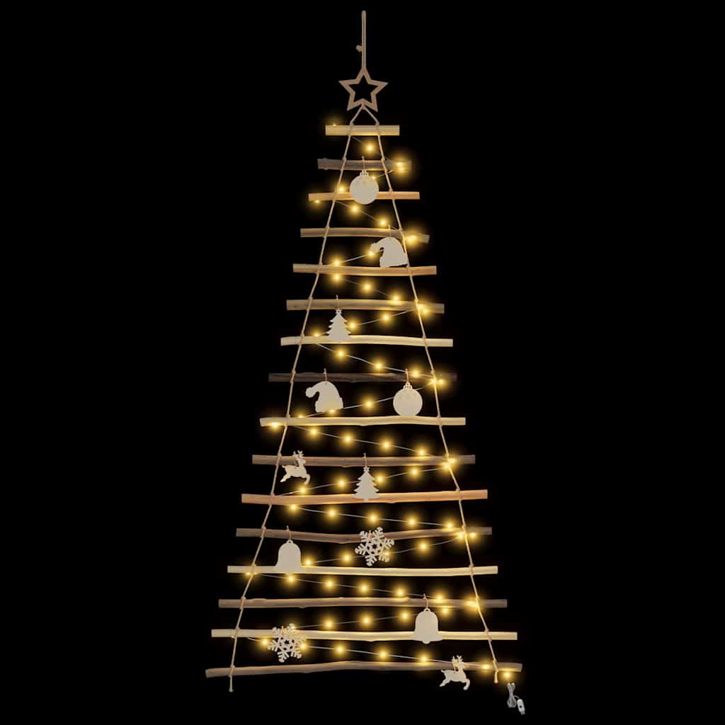Weihnachtsbaum mit 30 LEDs Natur 90 cm Massives Eschenholz
