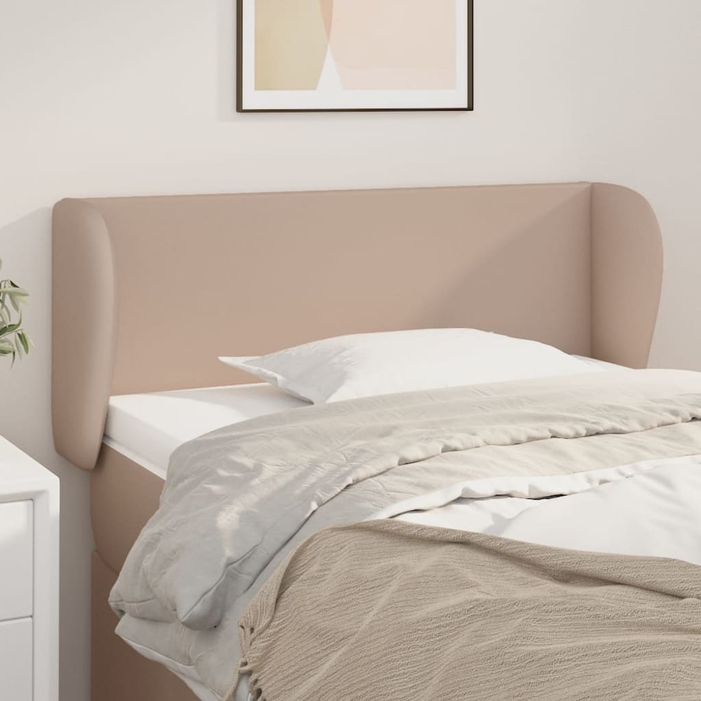 Kopfteil mit Ohren Creme 83x23x78/88 cm Kunstleder