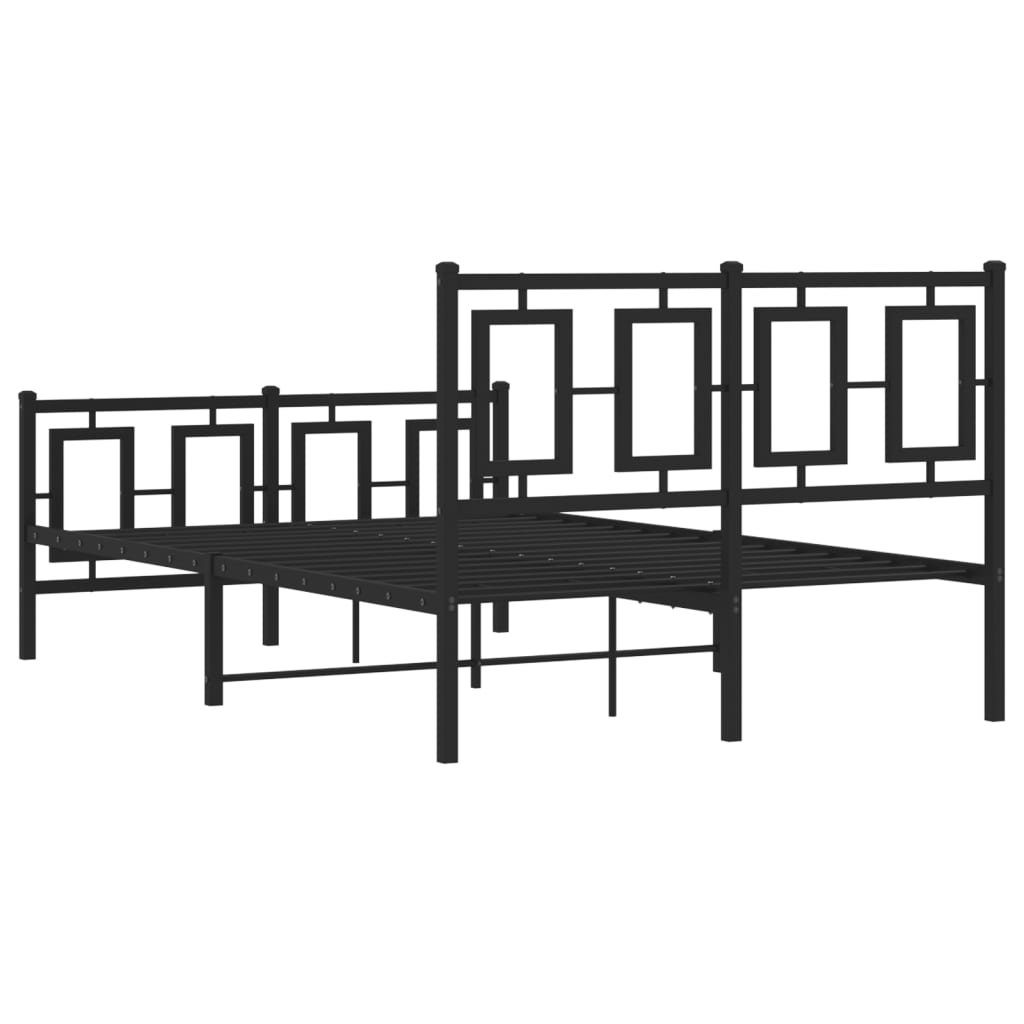 Bettgestell mit Kopf- und Fußteil Metall Weiß 180x200 cm