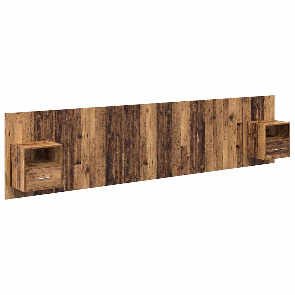 Kopfteil mit Nachttischen Weiß Holzwerkstoff