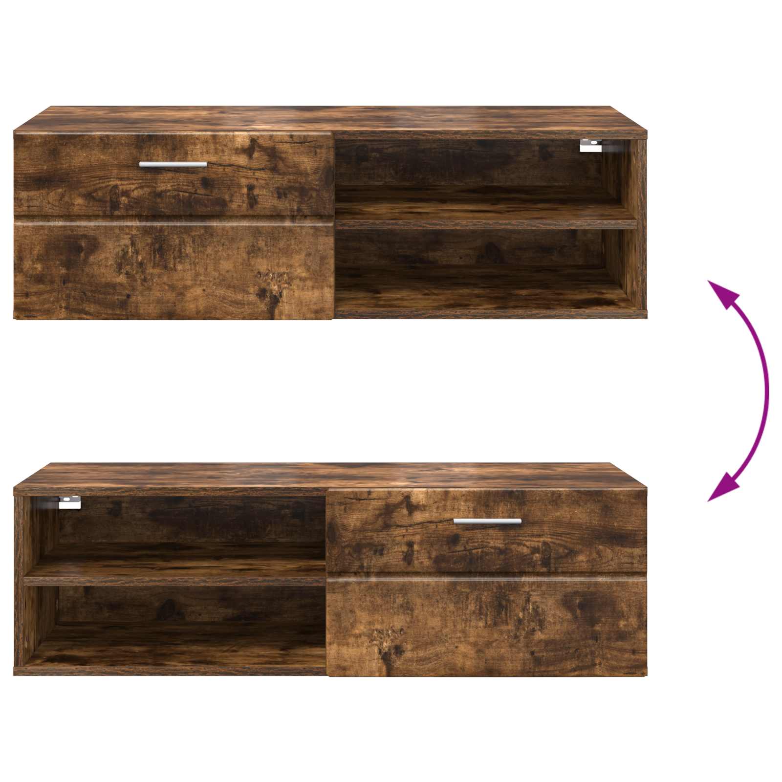 Highboard mit Regal FLORIN Weiß 60 x 35 x 182 cm Holzwerkstoff