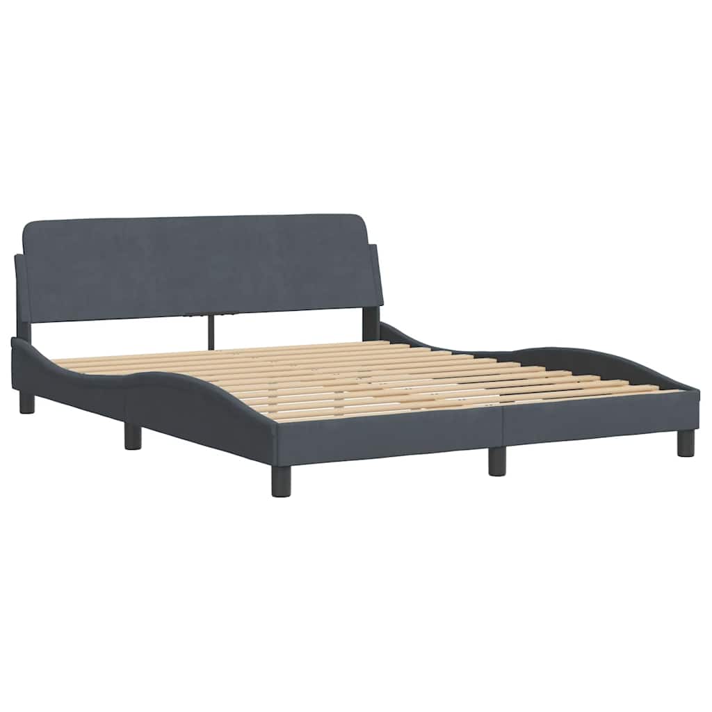 Bettgestell "Dover" Hellgrau 100x190 cm Samt