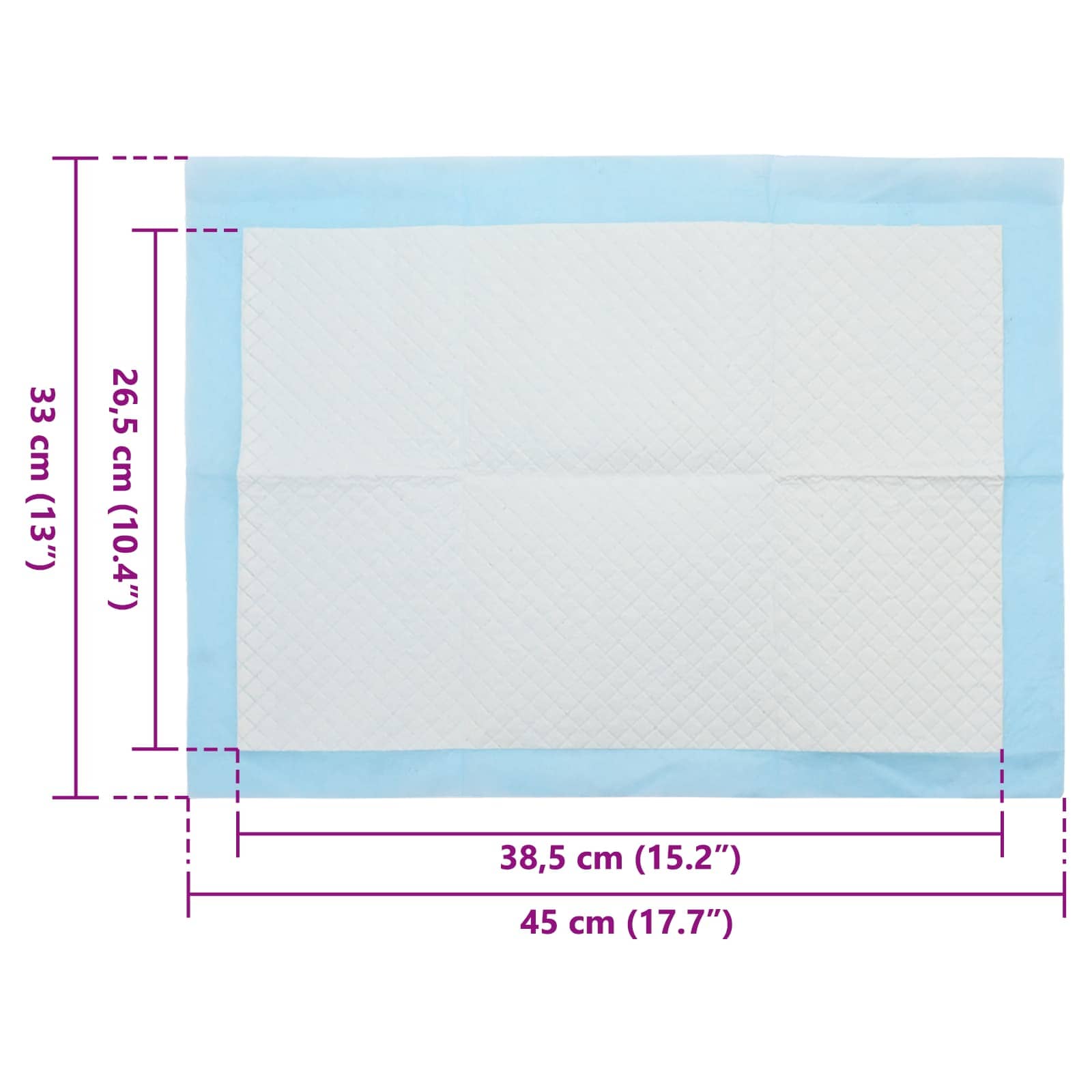 Vliesstoff Haustier Trainingspad 50 pcs Blau und Weiß