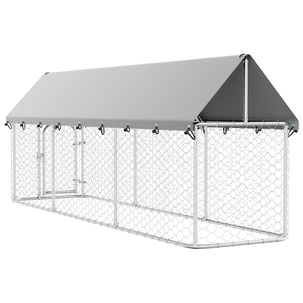 Outdoor-Hundezwinger mit Dach 400x200x150 cm