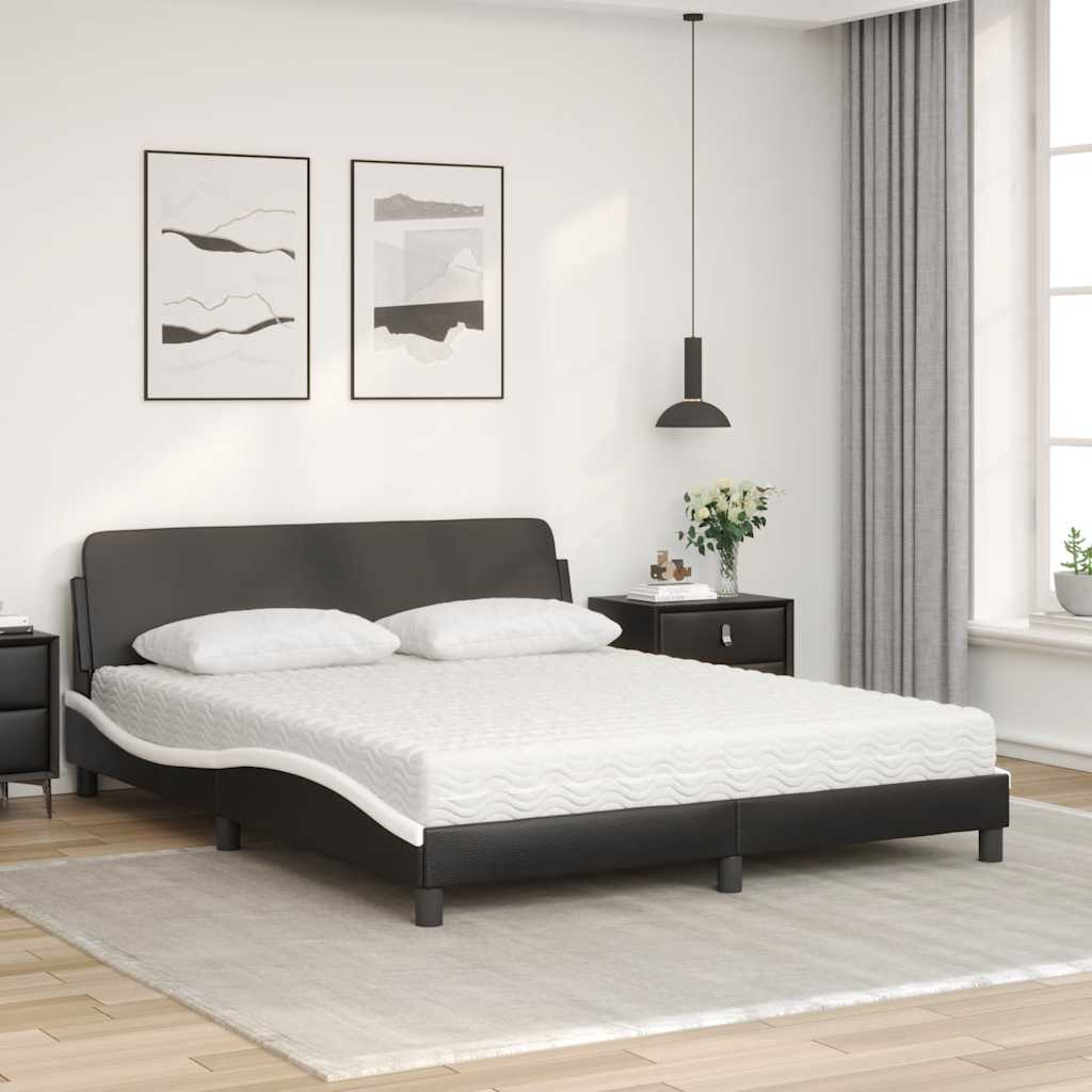 Bett mit Matratze "Dover" Schwarz 80x200 cm Kunstleder