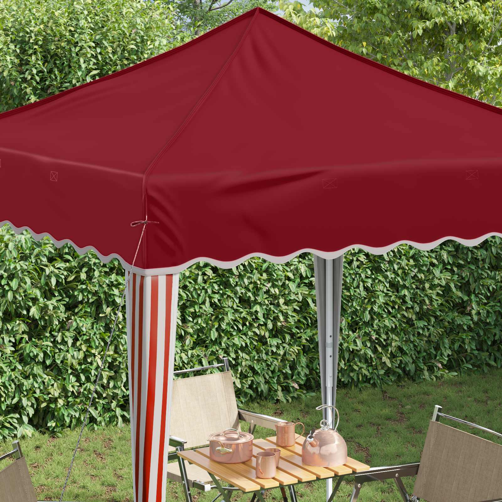 Pop-up Partyzelt 195 x 195 x 245 cm Creme Oxford-Stoff