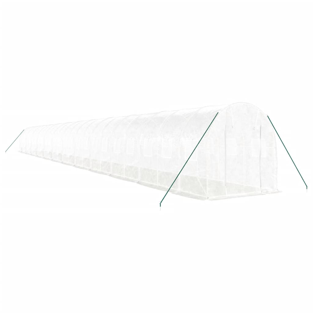 Gewächshaus mit Stahlrahmen Weiß 8 m² 4x2x2 m
