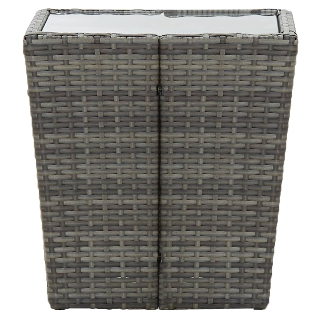 Beistelltisch Beige 41,5x41,5x44 cm Poly Rattan und Hartglas