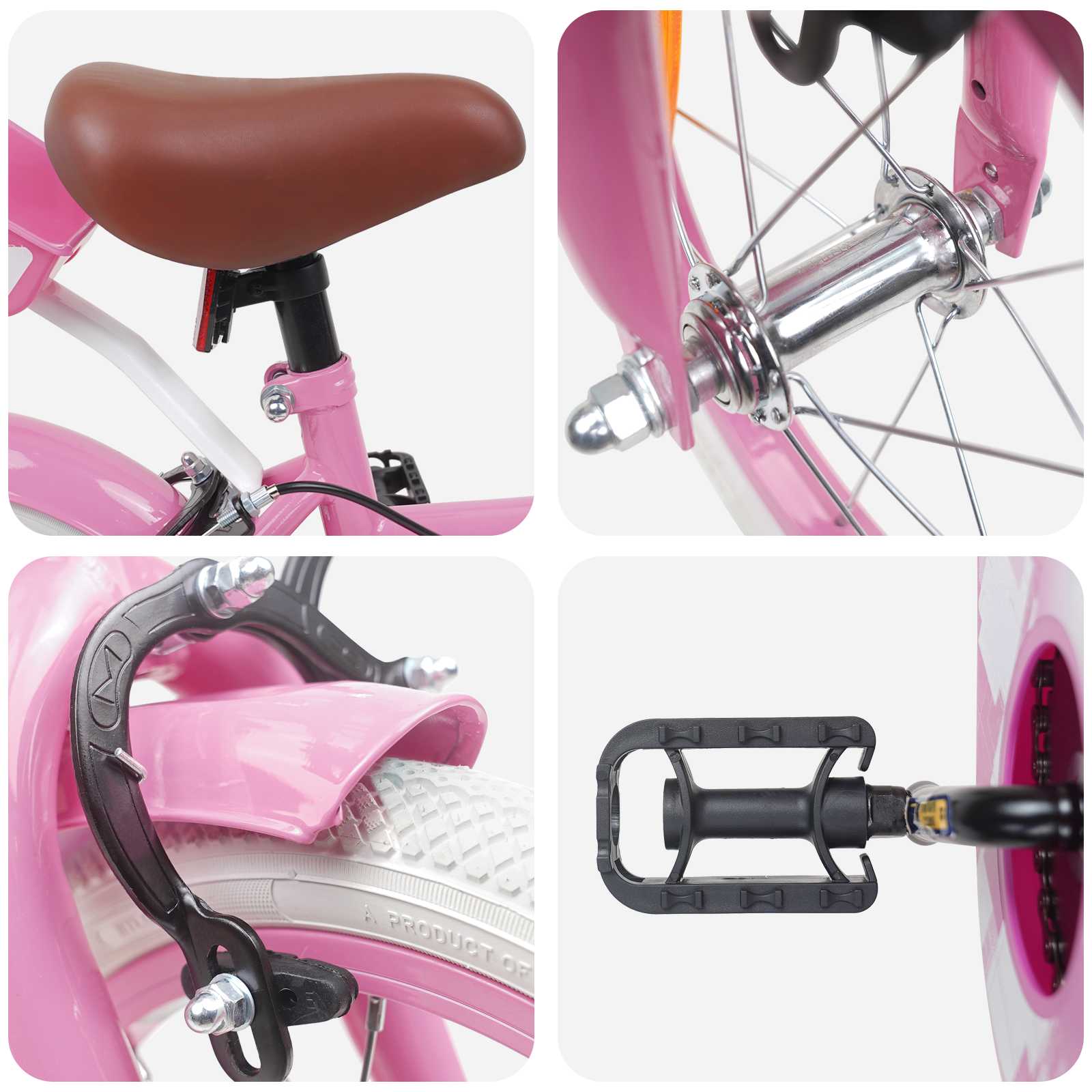 Kinderfahrrad 12 Zoll für 2-4 Jahre alt Hellrosa