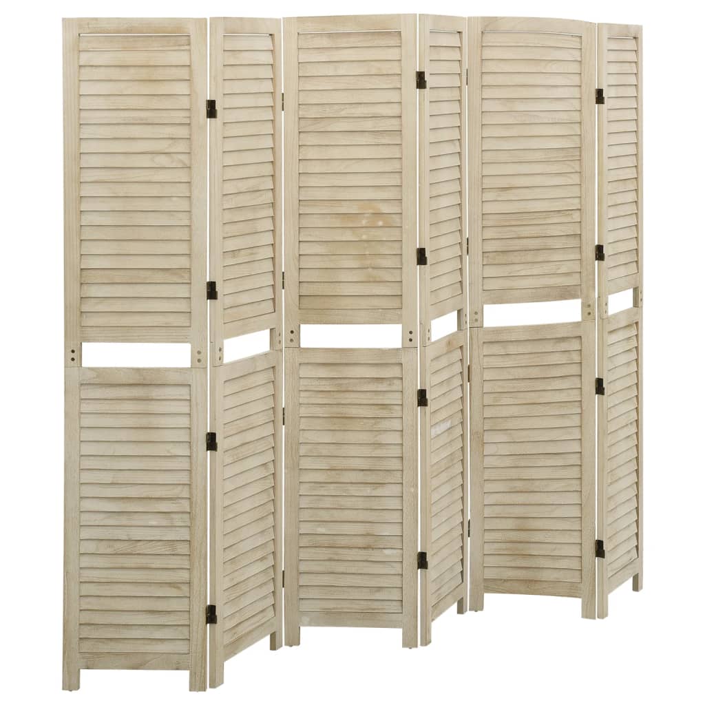4-tlg. Raumteiler 140x165 cm Massivholz Paulownia
