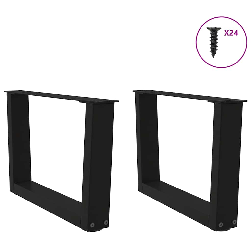 Couchtischbeine V-Form 2 Stück Schwarz 30x(30-31,3) cm Stahl