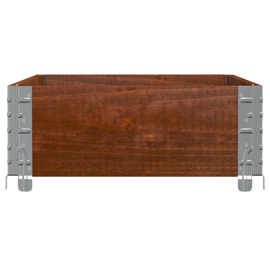 Paletten-Aufsatzrahmen Schwarz 80x60 cm Massivholz Kiefer