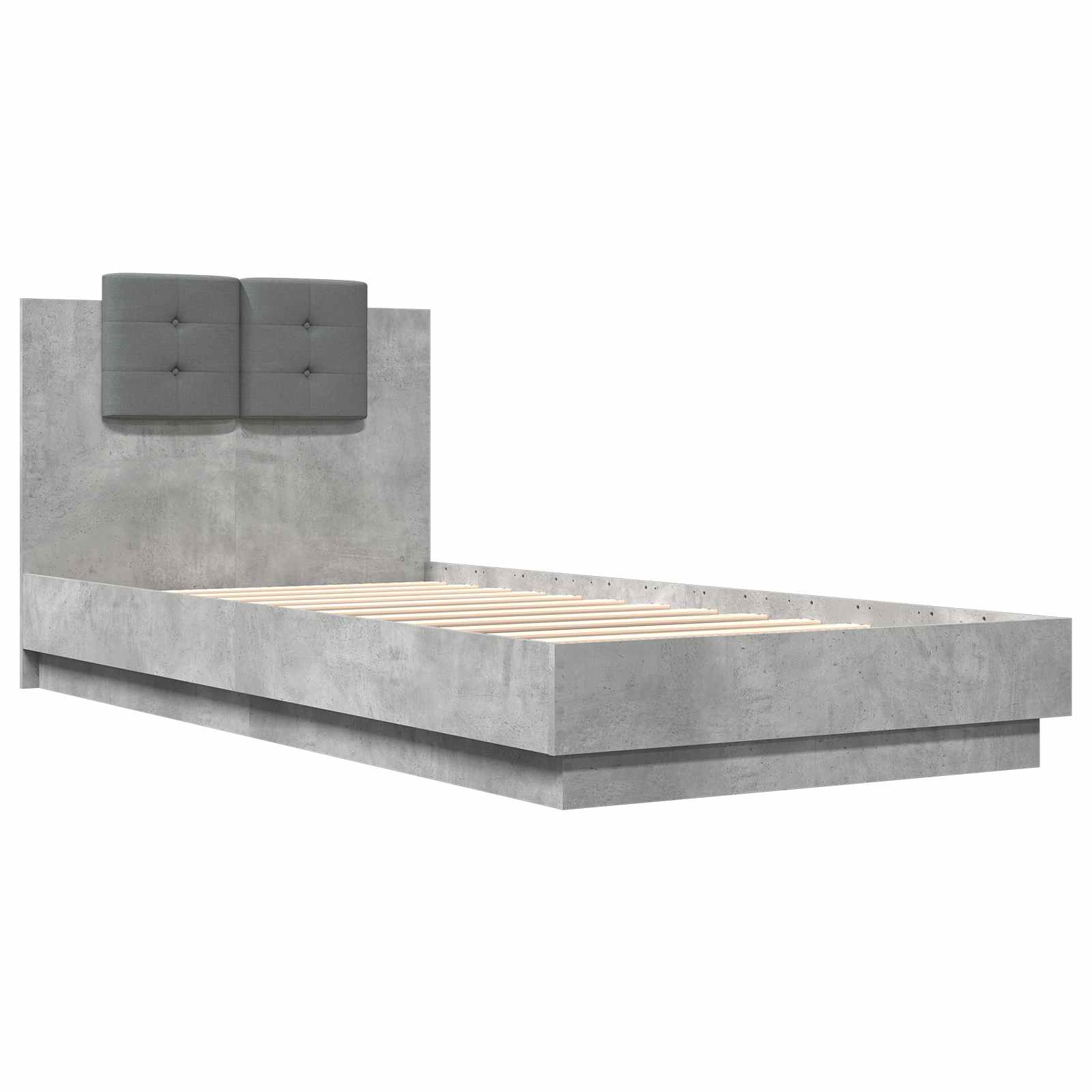 Bettgestell mit Kopfteil Grau Sonoma 180x200 cm Holzwerkstoff