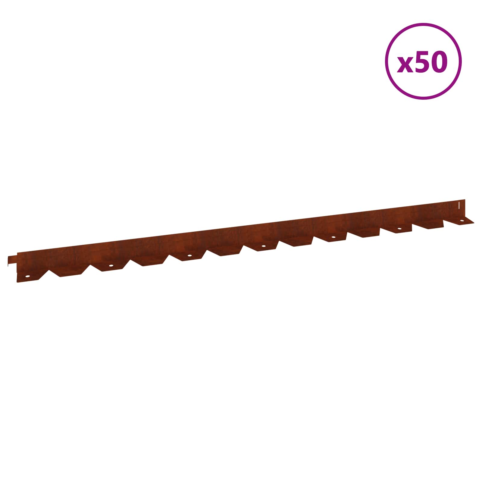 Raseneinfassung 10 pcs 102 x 4 x 4 cm Stahl Schwarz