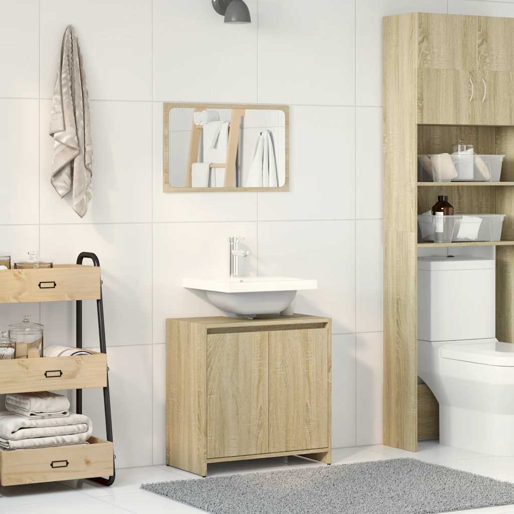 Badmöbel-Set Weiß Holzwerkstoff