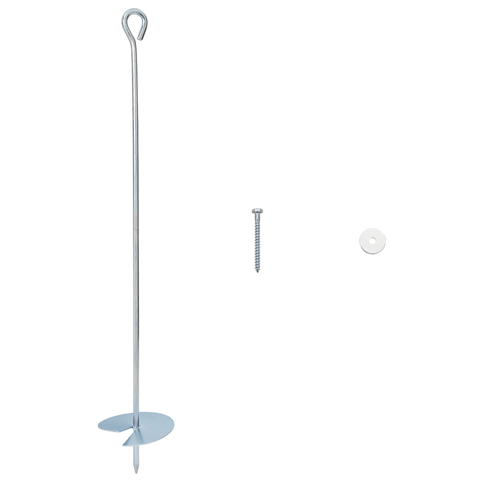 Erdanker 4 pcs Silber Ø10 x 60 cm Galvanisiertes Metall