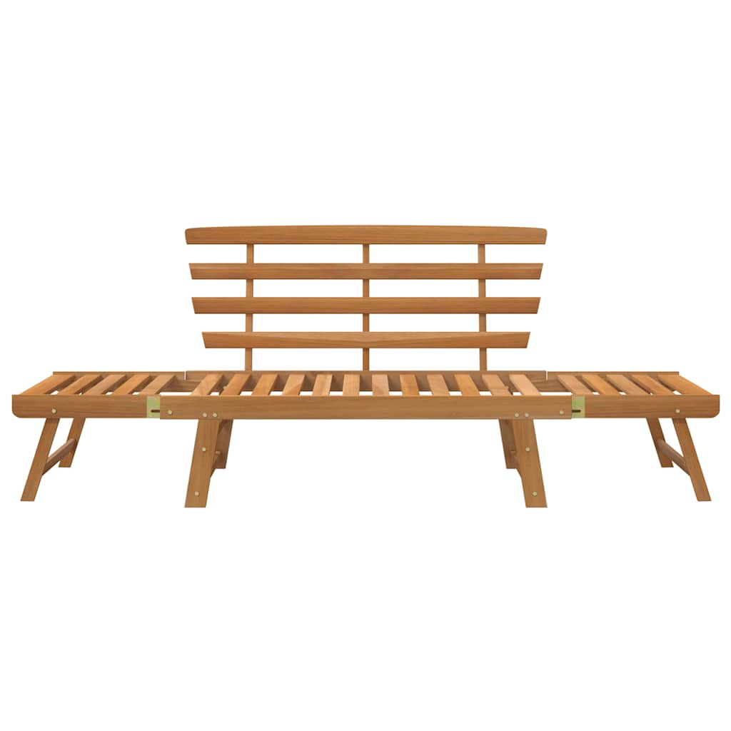 Gartenbank mit Auflagen 2-in-1 190 cm Grau Massivholz Akazie