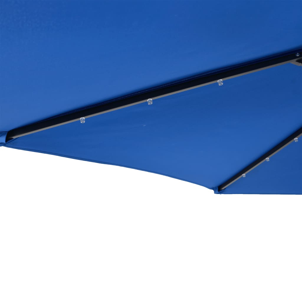 Sonnenschirm mit LED und Stahlmast Weiß 225x225x212 cm