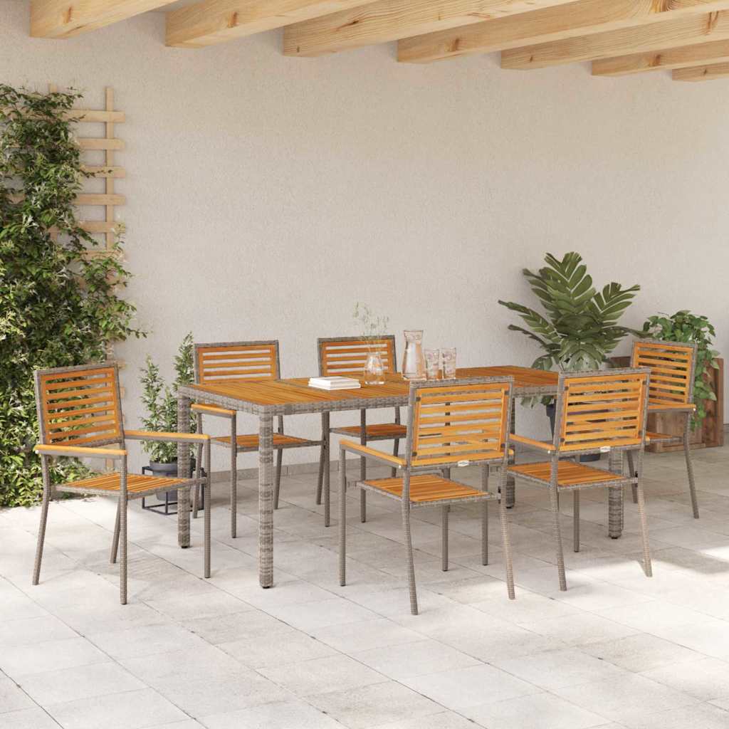 Garten Essgruppe 3 pcs Schwarz und Braun Poly-Rattan