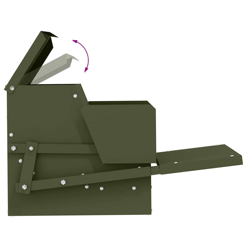 Hühnertretfeeder Schwarz 50 x 40 x 29 cm Kaltgewalzter Stahl
