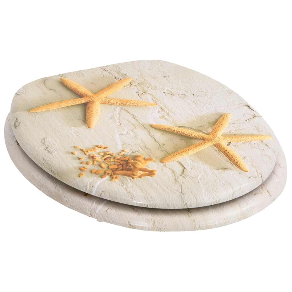 Toilettensitz MDF Deckel Schlichtes Design Weiß