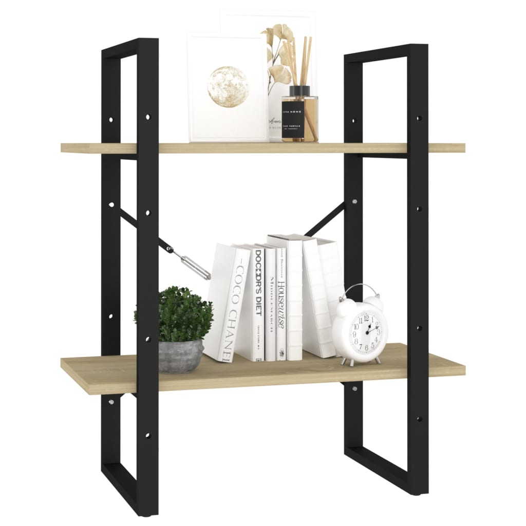 Bücherregal 2 Fächer Weiß 60x30x70 cm Holzwerkstoff
