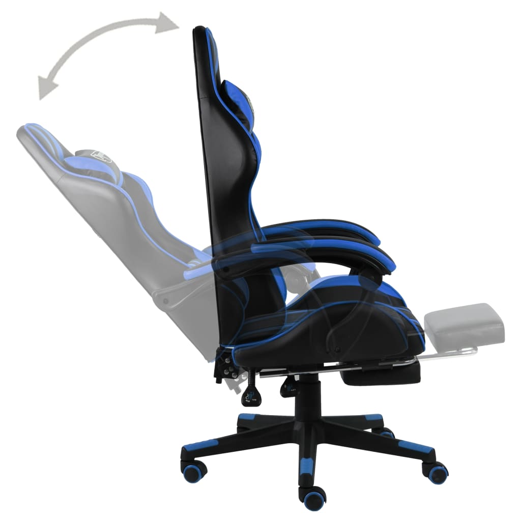Gaming-Stuhl Schwarz und Blau Kunstleder