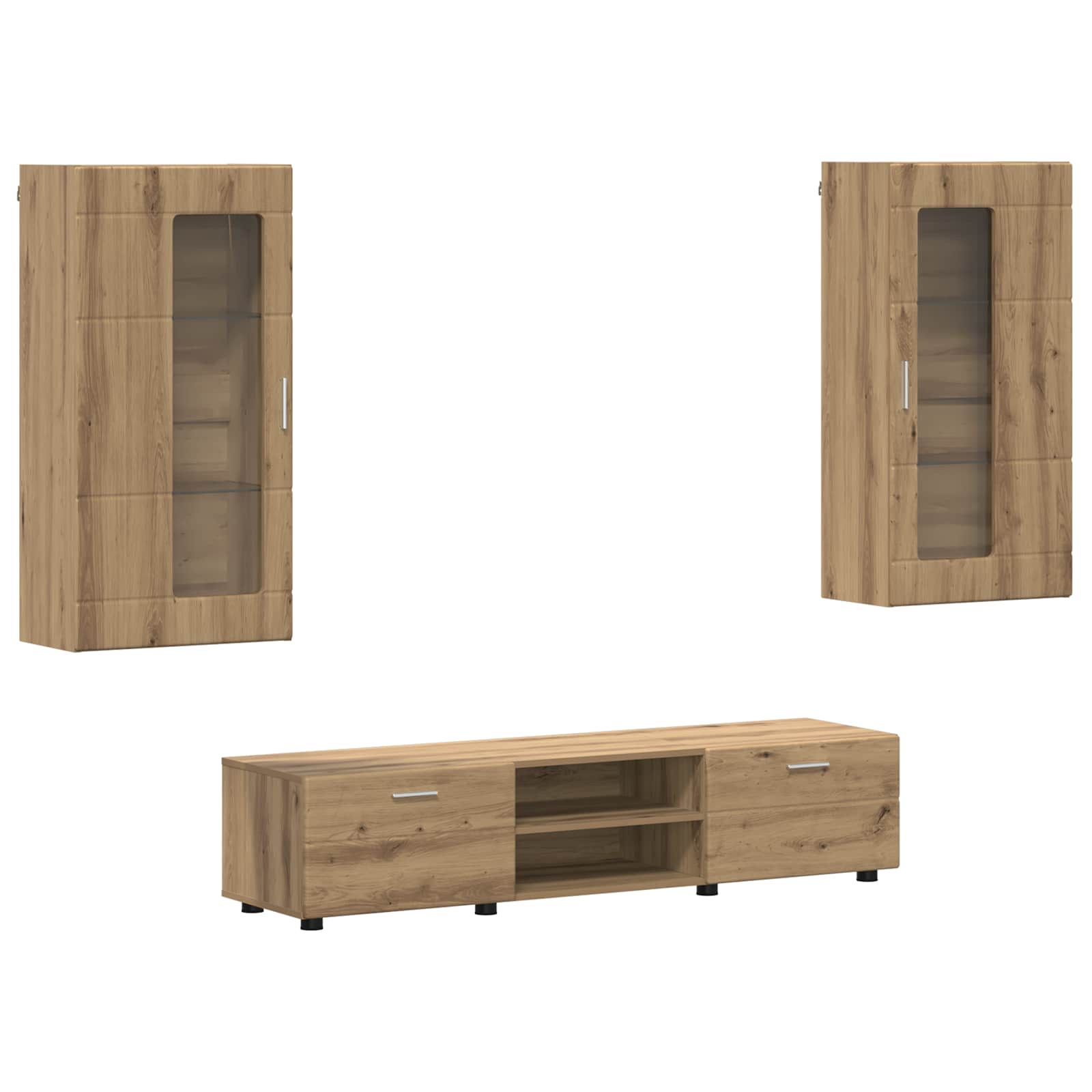 Highboard mit Regal FLORIN Weiß 60 x 35 x 182 cm Holzwerkstoff