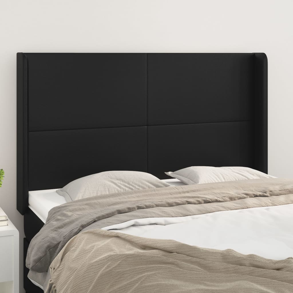 Kopfteil mit Ohren Creme 83x16x78/88 cm Kunstleder