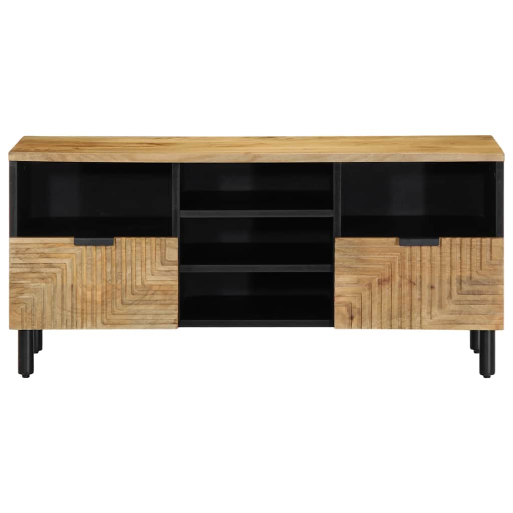 TV-Schränk mit Regal Braun 100 x 33,5 x 46 cm Massivholz Mango