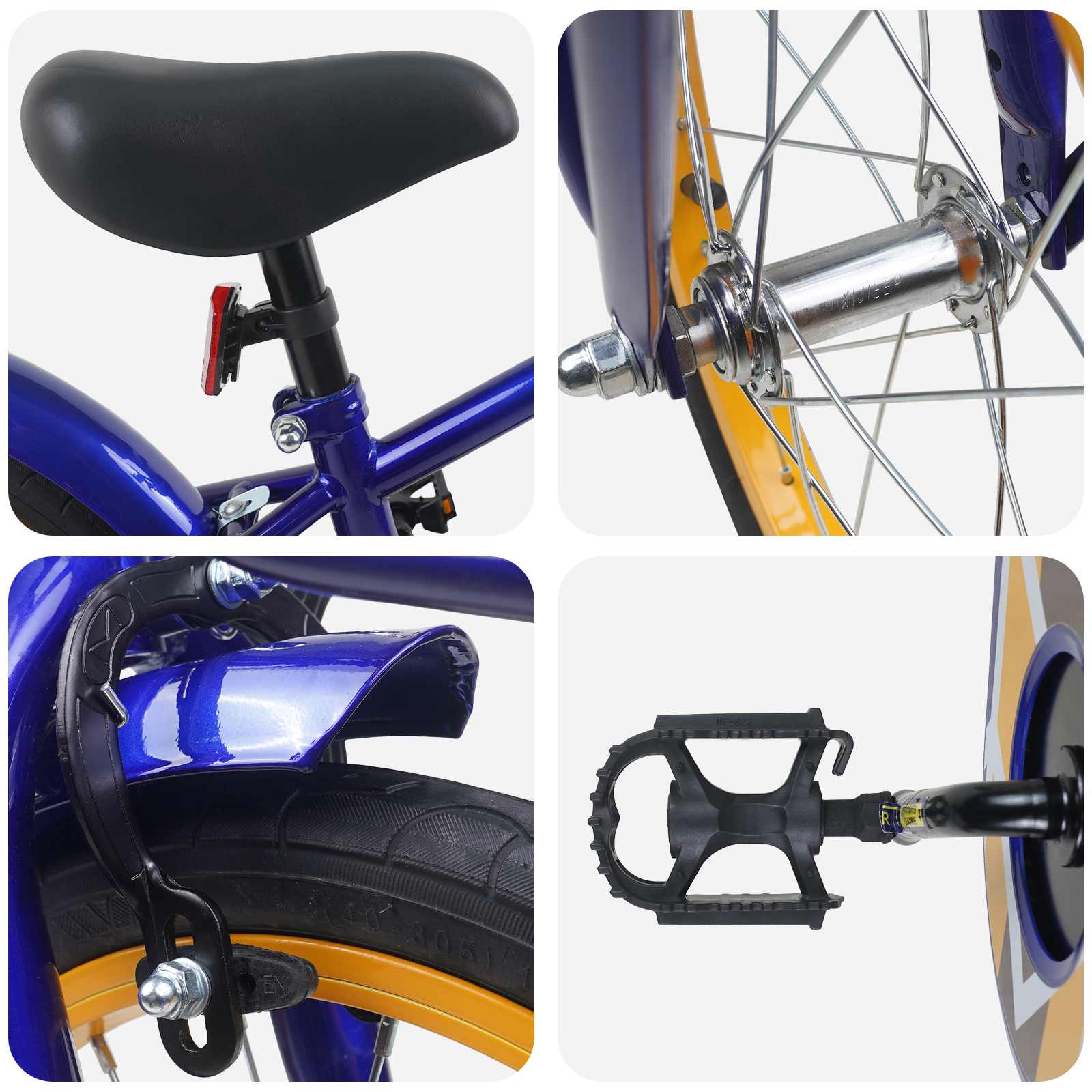 Kinderfahrrad 16 Zoll für 4-6 Jahre alt Schwarz