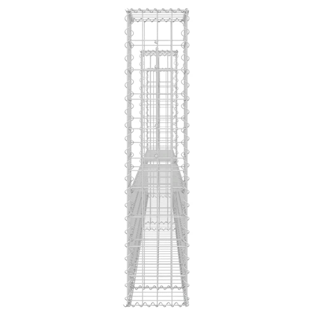 Gabionenkorb U-Form mit 2 Säulen Eisen 140x20x150 cm