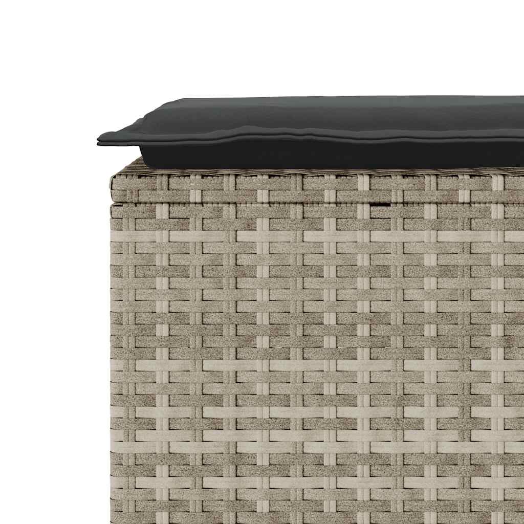 Gartenbank mit Kissen Schwarz 110x40x44 cm Poly Rattan