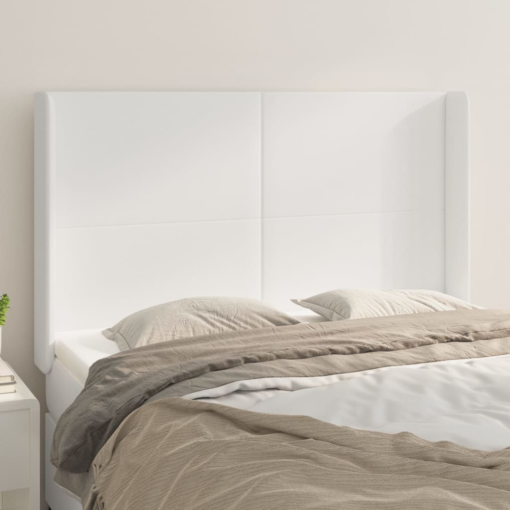 Kopfteil mit Ohren Creme 83x16x78/88 cm Kunstleder