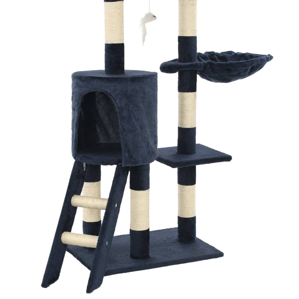Katzen-Kratzbaum mit Sisal-Säulen 138 cm Grau