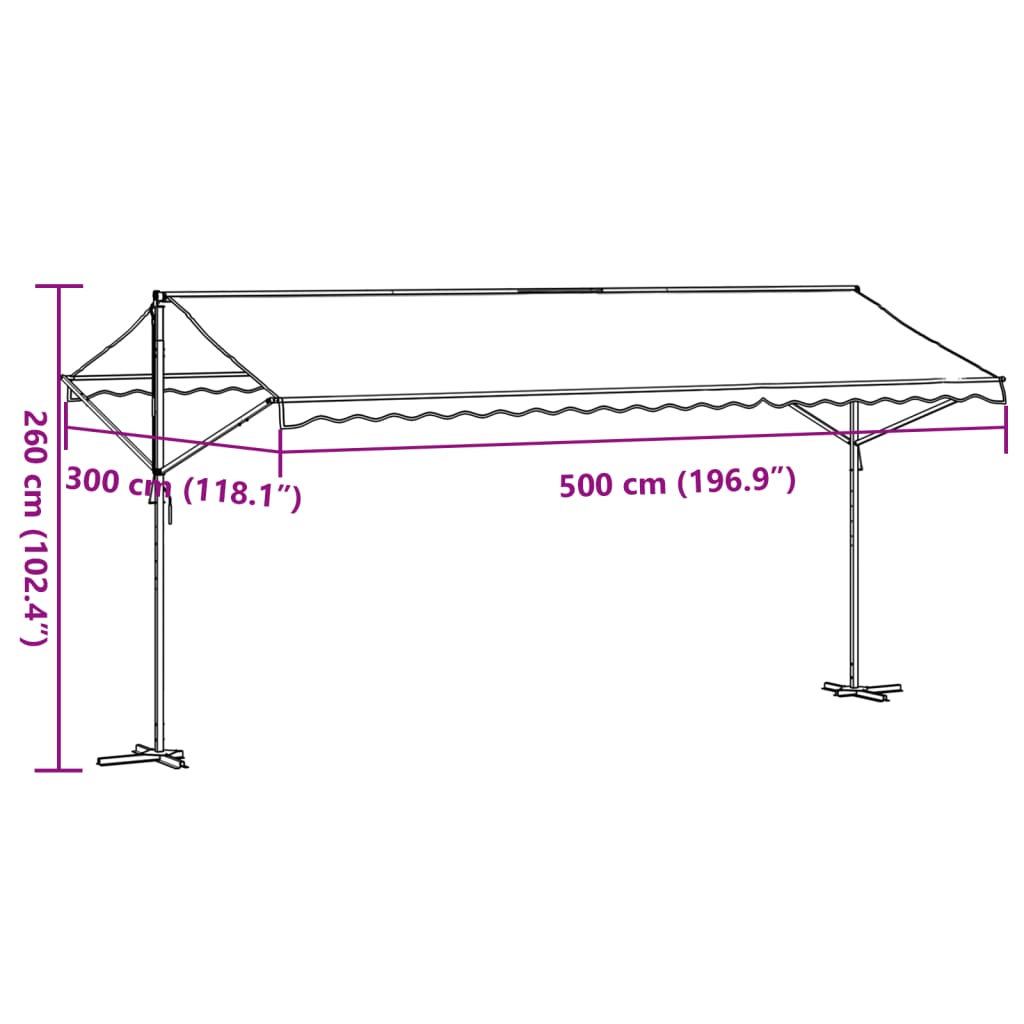 Freistehende Markise 400x300 cm Anthrazit