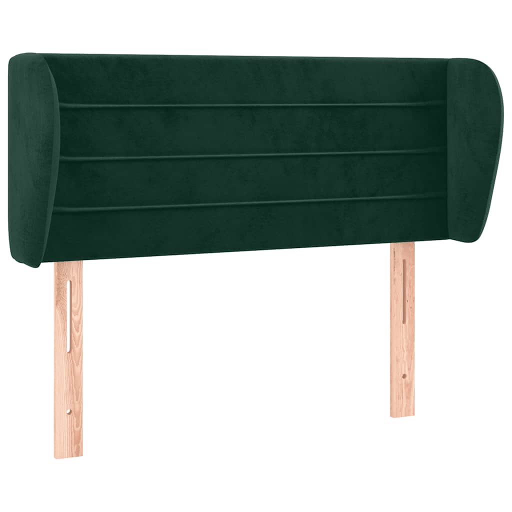 Kopfteil mit Ohren Dunkelblau 203x23x118/128 cm Samt