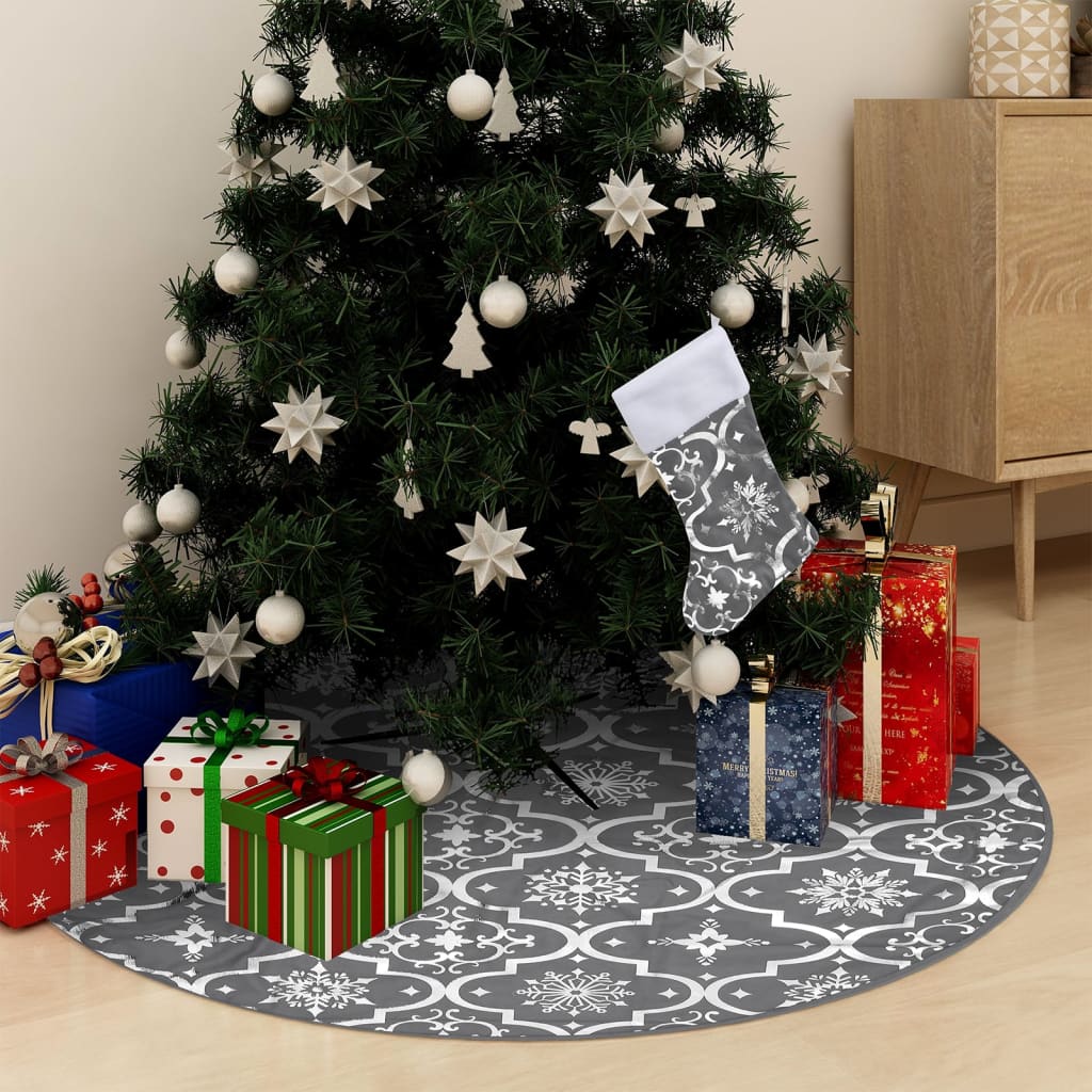 Luxus-Weihnachtsbaumdecke mit Socke Blau 150 cm Stoff