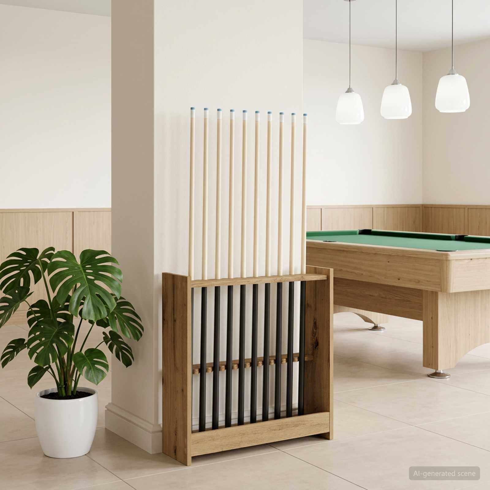 Billardqueue-Ständer Holzwerkstoff 60 x 20 x 57 cm Weiß