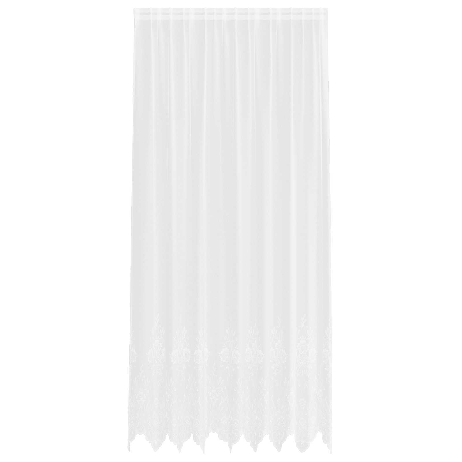 Spitzenvorhang mit Vorhängen Floral Weiß 80 x 150 cm Polyester