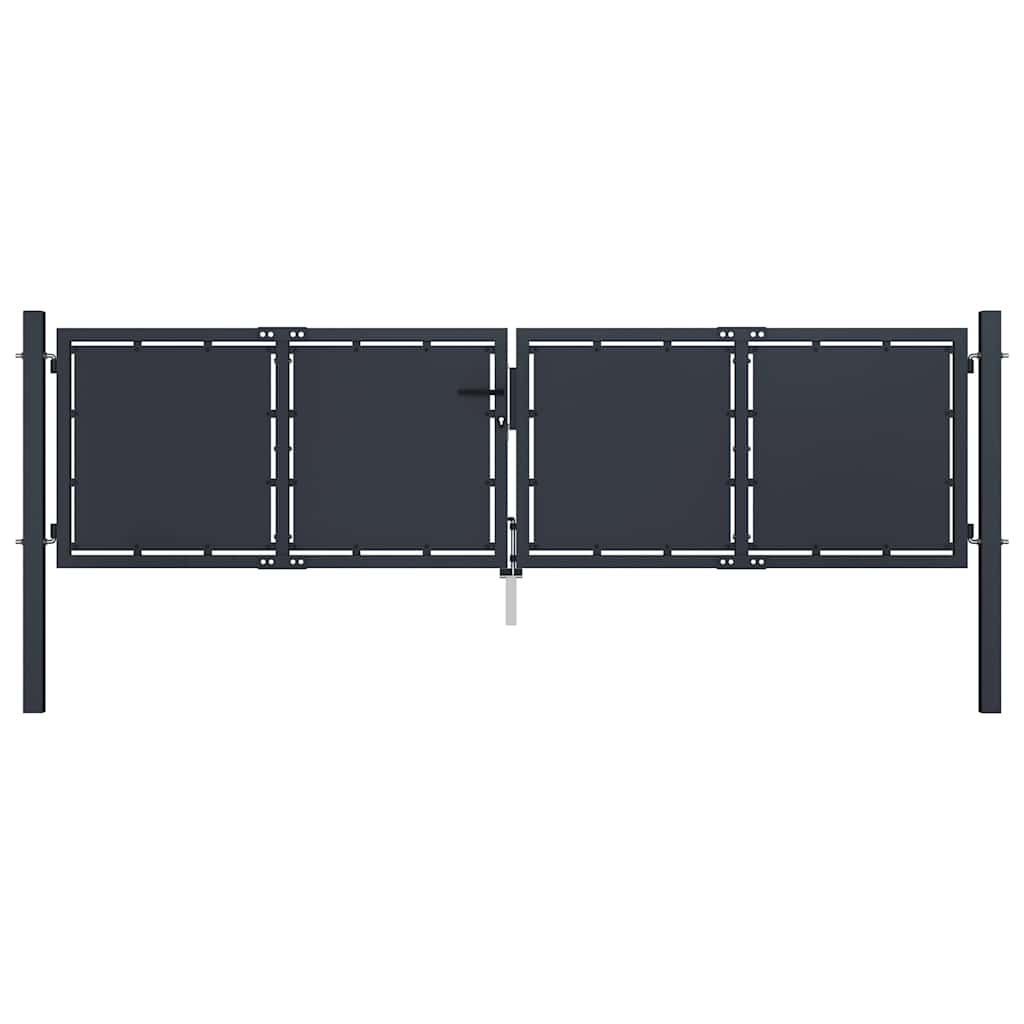 Gartentor aus Stahl 300 x 75 cm Anthrazit
