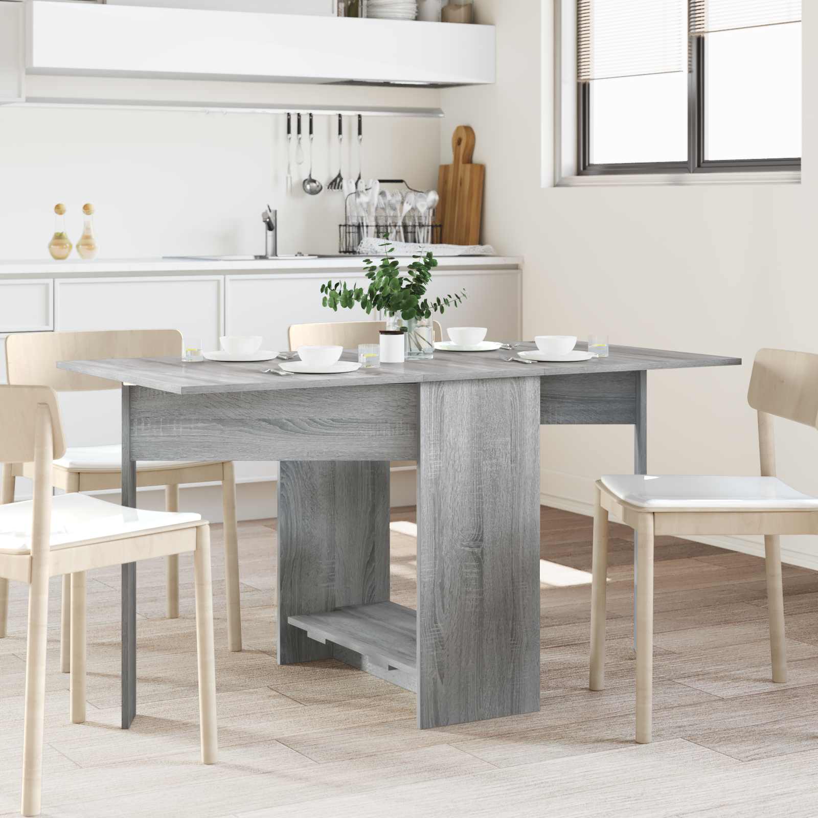 Esstisch 138 x 70 x 73,5 cm Holzwerkstoff Weiß Rechtwinklig