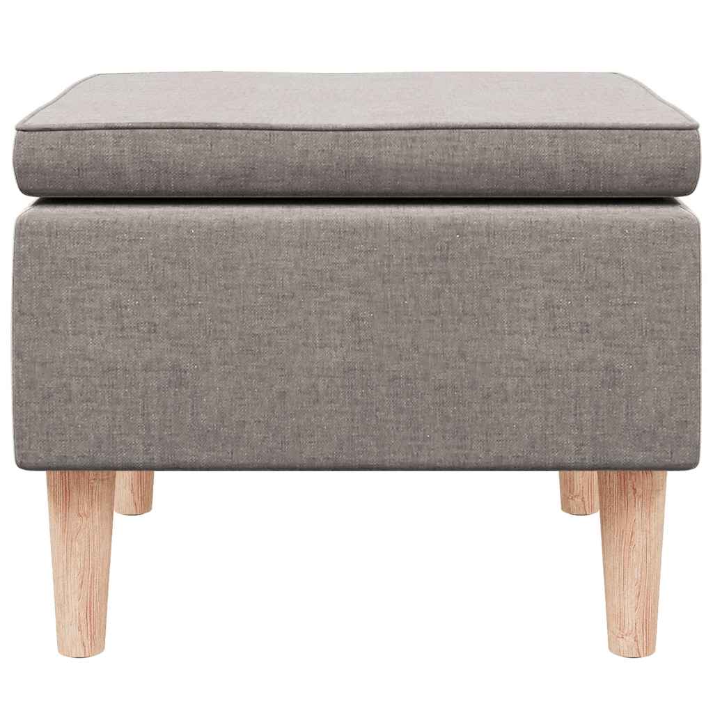 Hocker mit Holzbeinen Schwarz Stoff