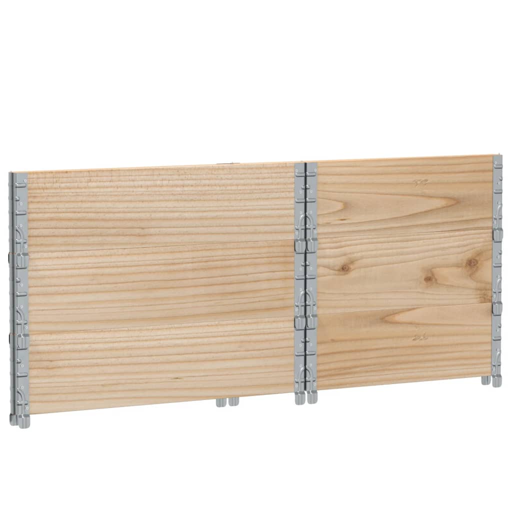 Paletten-Aufsatzrahmen Schwarz 80x60 cm Massivholz Kiefer