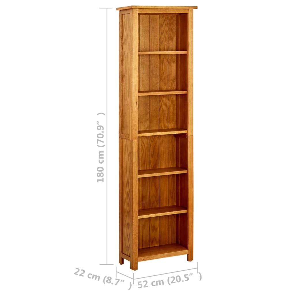 Bücherregal 45x22,5x82 cm Eiche Massivholz