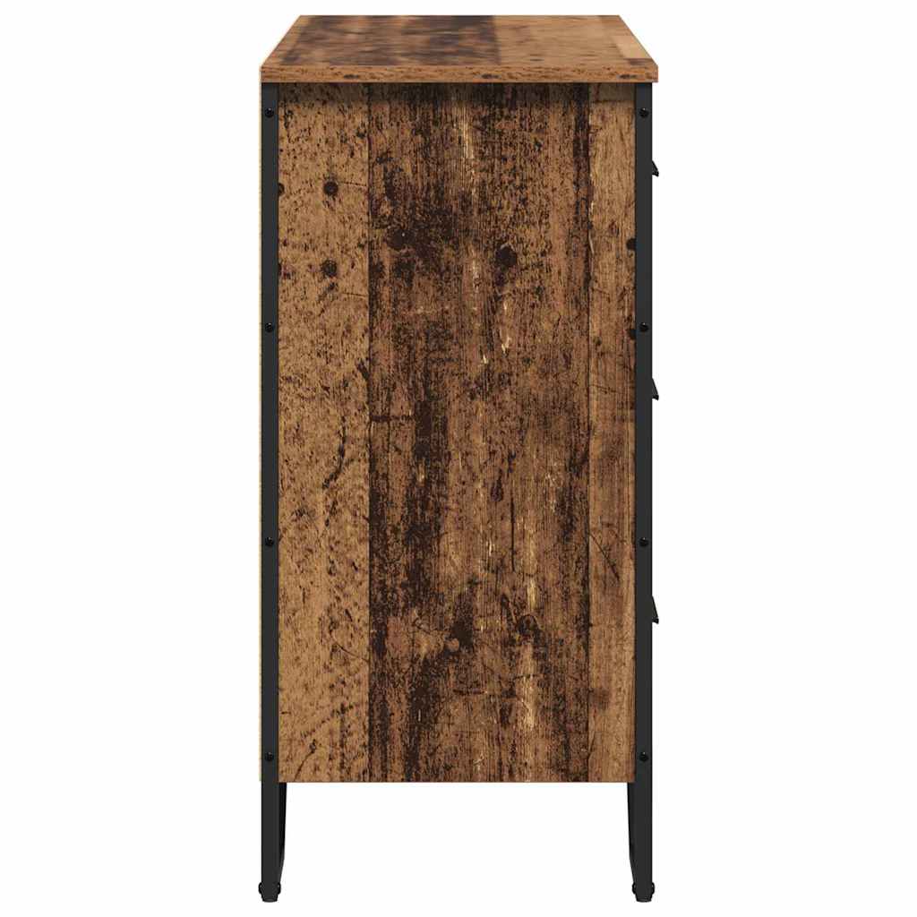 Kommode Schwarz 91x35,5x74,5 cm Holzwerkstoff