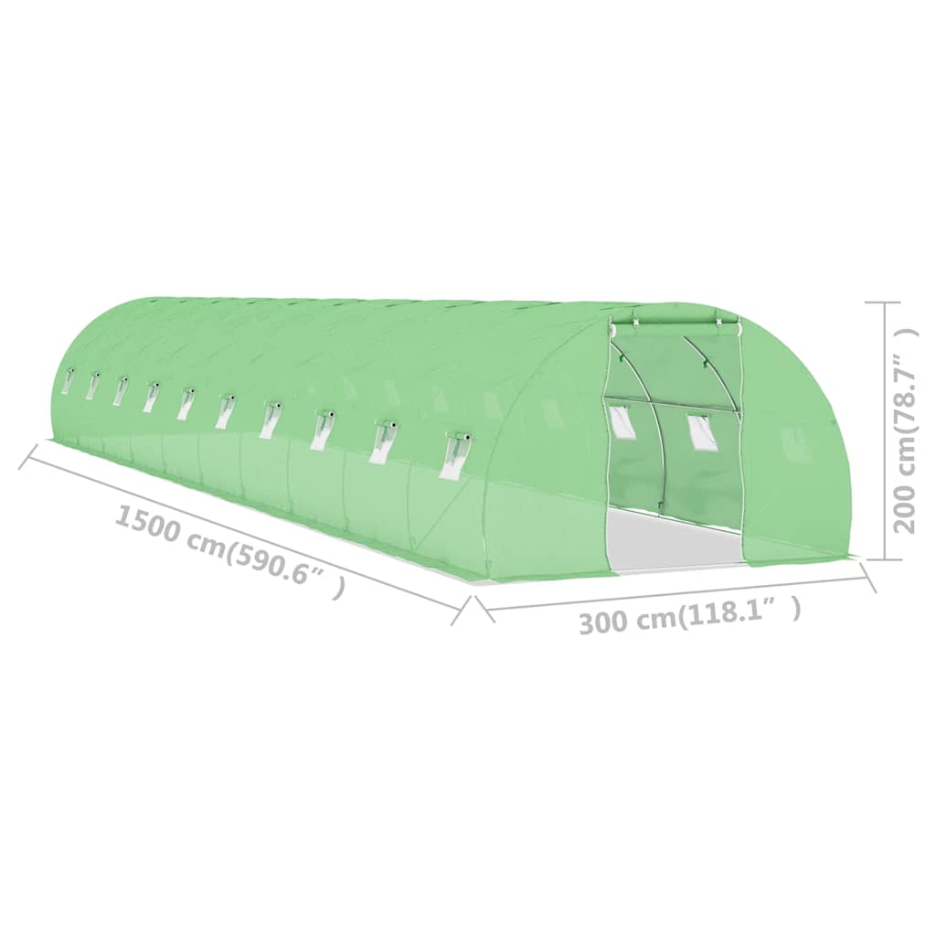 Gewächshaus 4,5 m² 300x150x200 cm
