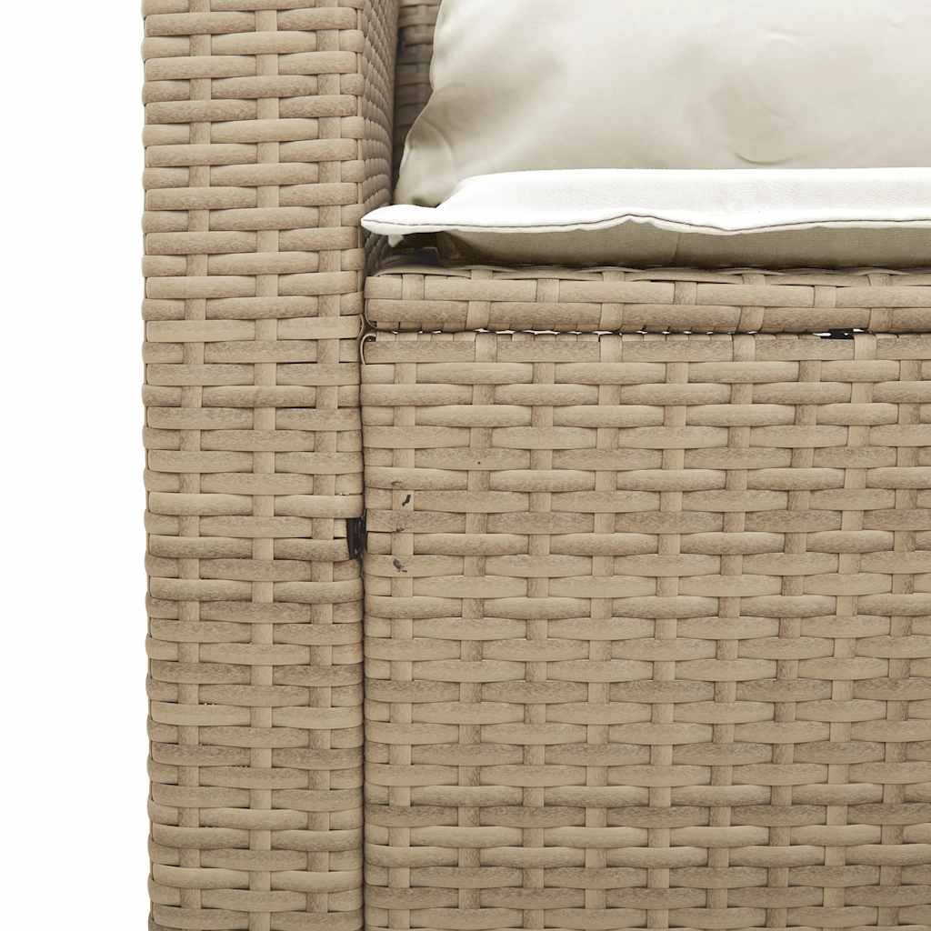 5-tlg. Garten-Sofagarnitur Kissen Stapelbar Schwarz Poly Rattan